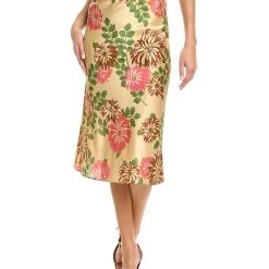 New 🔔 Julie Brown Salim Silk-Blend 👗 Skirt - 👩 women ✨
