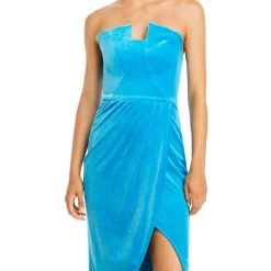 New ✔️ Black Halo Jolie 👩 Womens Strapless Velvet Cocktail 👗 Dress ⭐